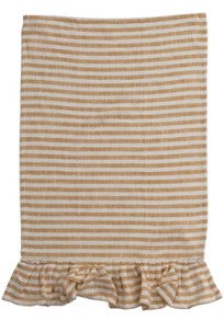 Multi Striped Cotton Tea Towel with Ruffle (Set of 3 Colors)