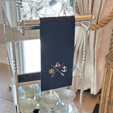 Nautical Crest Linen Towel - New: Navy
