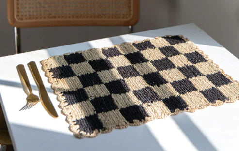 Black checked Placemat