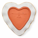 Ceramic Check Fluted Heart Plate