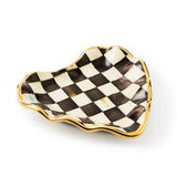 Ceramic Check Fluted Heart Plate