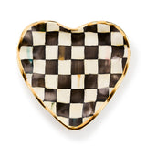 Ceramic Check Fluted Heart Plate