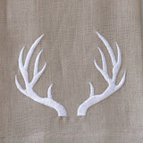Antlers Linen Towel: Beige with White