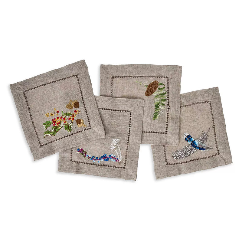 Set/ 4 Forest Walk Cocktail Napkins
