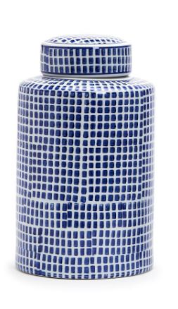 Blue/White Covered Jar