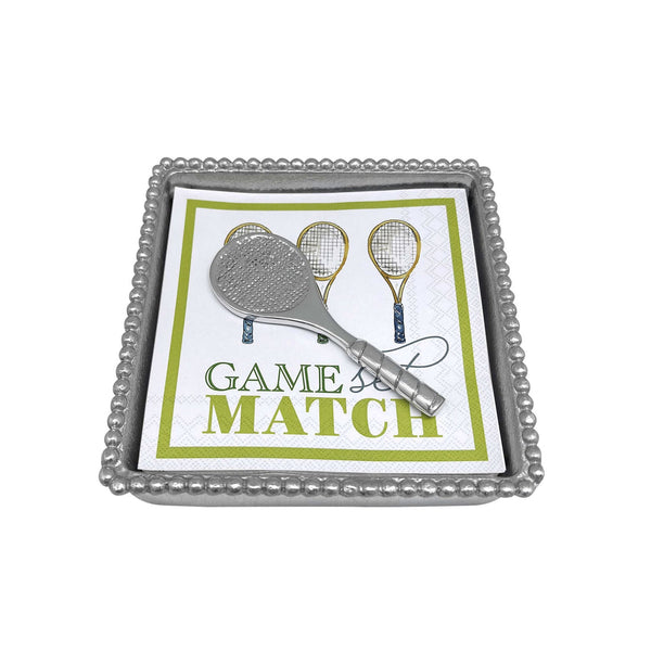 Tennis Racket Beaded Napkin Box Set