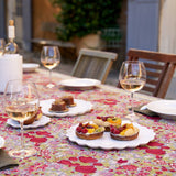 Jardin Red & Grey | French Tablecloths: 59" x 59"