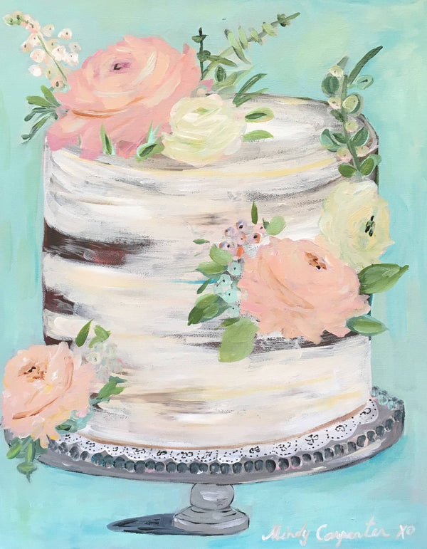 Fancy Floral Cake Greeting Card