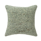Textured Wool Boucle Decorative Cushion Abstract Distressed: Green
