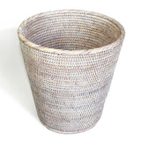 Round Waste Basket Small  - AB 11x12'H: White Wash