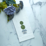 Double Boxwood Topiary Towel: White