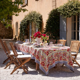 Jardin Red & Grey | French Tablecloths: 59" x 59"