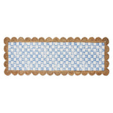 Blue Check with Jute Scallops Rug