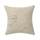 Textured Wool Boucle Decorative Cushion Abstract Distressed: Ivory/Beige