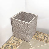 Square Waste Basket  9x9x10.5'H : White