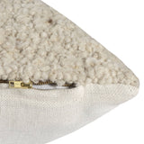 Textured Wool Boucle Decorative Cushion Abstract Distressed: Ivory/Beige