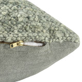 Textured Wool Boucle Decorative Cushion Abstract Distressed: Ivory/Beige