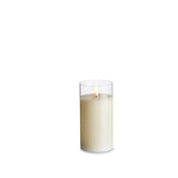 Clear Glass Ivory Pillar Candles