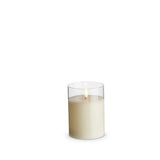 Clear Glass Ivory Pillar Candles