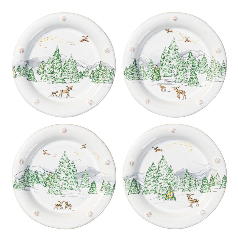 Berry & Thread North Pole Side/Cocktail Plate Assorted Set/4