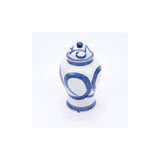 Blue And White Porcelain Brushstroke Temple Jar - Small