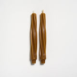 9" Twist Taper Handmade Beeswax Candles: Cream