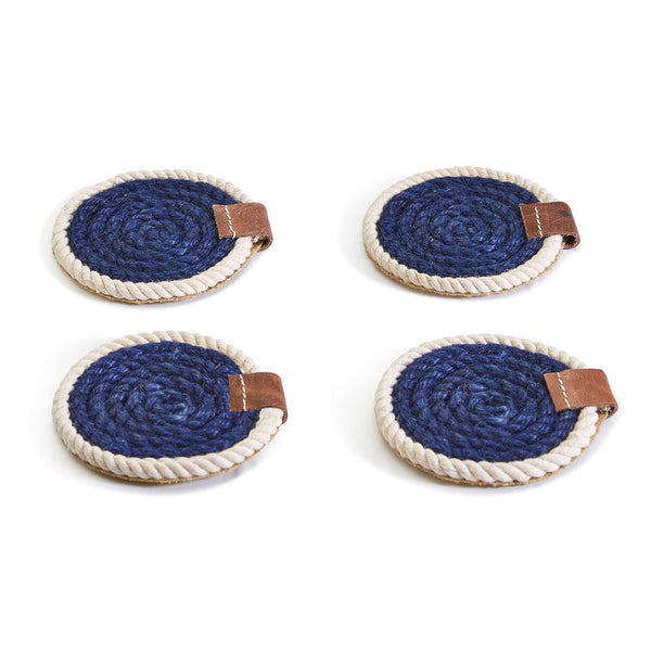 Blue and White Rope Coasters