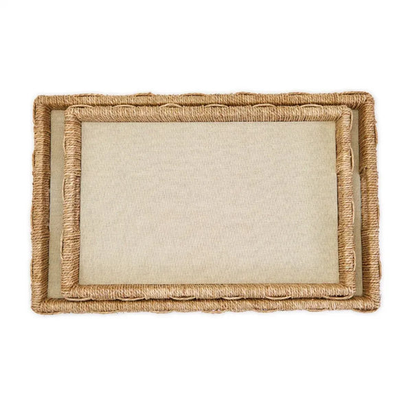 Sea Grass and Rattan Oversized Decorative Square Tray