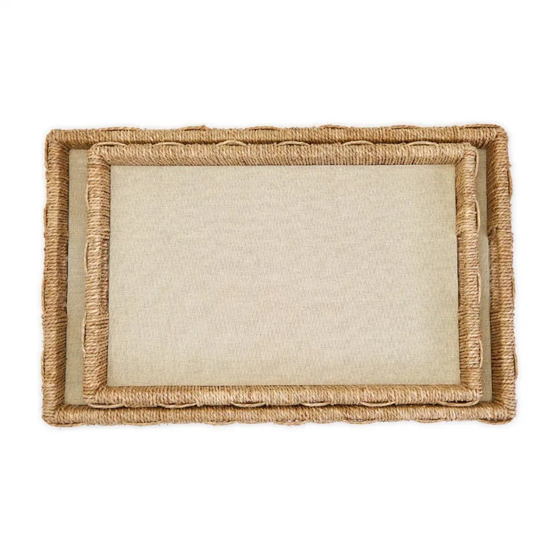Sea Grass and Rattan Oversized Decorative Square Tray