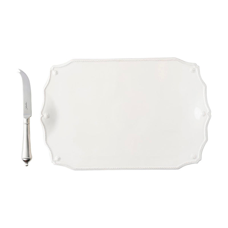 Berry & Thread 15" Serving Board with Knife - Whitewash