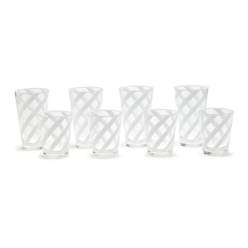 Interlaced Opaque White Drinking Glass