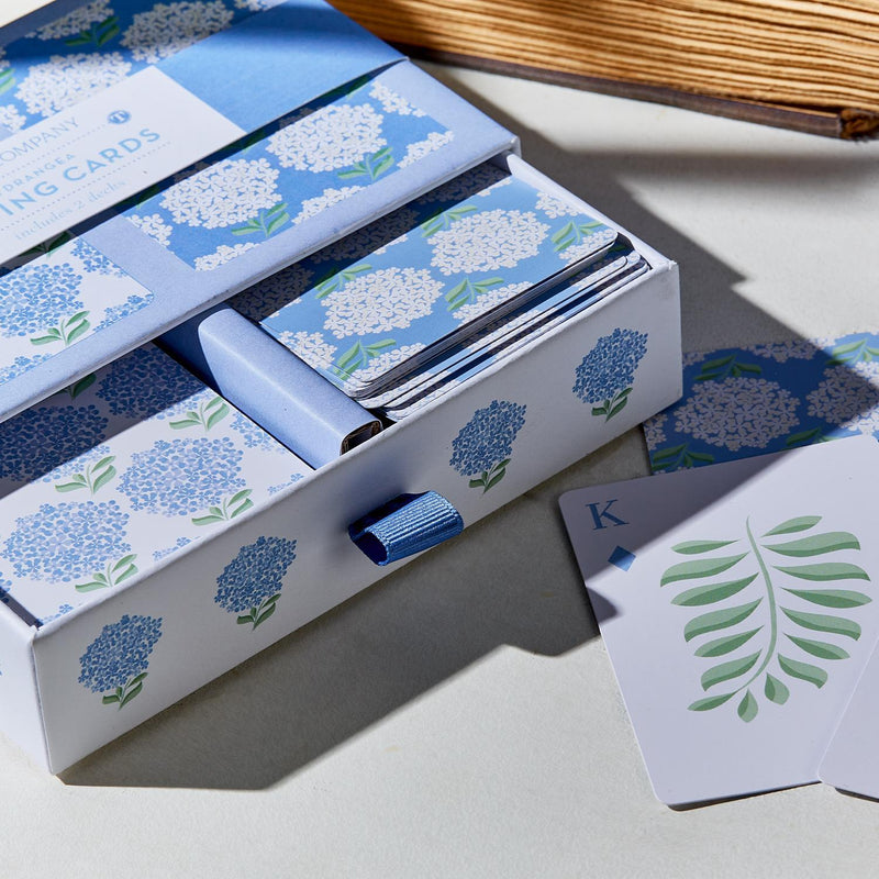 Hydrangea Double Deck Textured Playing Cards in Gift Box Includes 2 Colorways (each deck includes 52 cards and 2 jokers) - Paper
