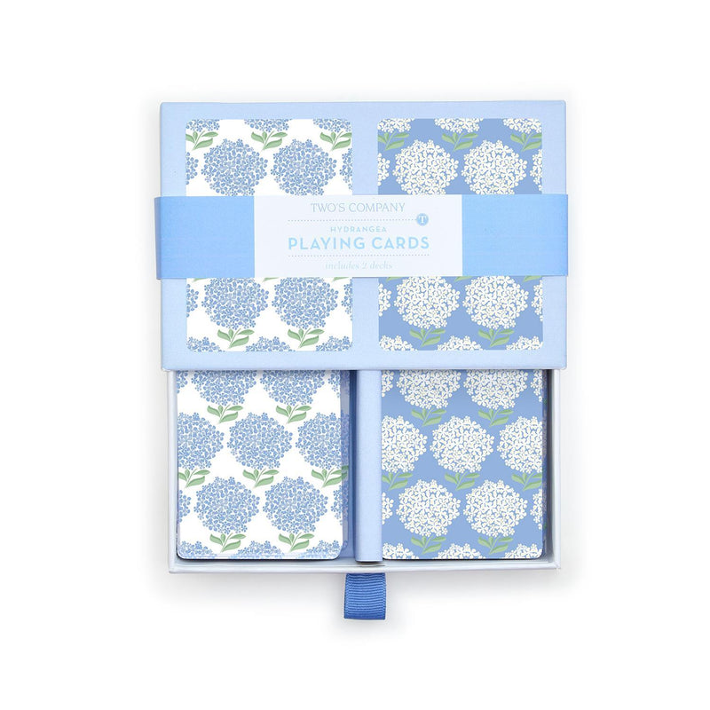 Hydrangea Double Deck Textured Playing Cards in Gift Box Includes 2 Colorways (each deck includes 52 cards and 2 jokers) - Paper