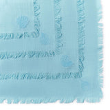 Sea Shell Set of 4 Napkin with Tuft Embroidery Assorted 2 Colors