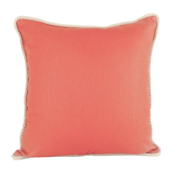 Unique Designs/Solids/ Solid Coral Linen Pillow: 20" x 20" / Knife edge