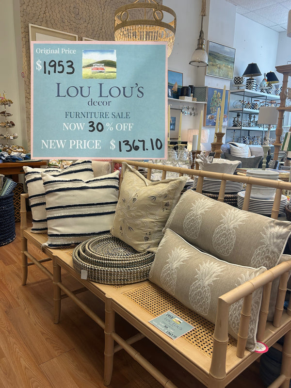 FURRED FAUX BAMBOO BENCH W/BACK