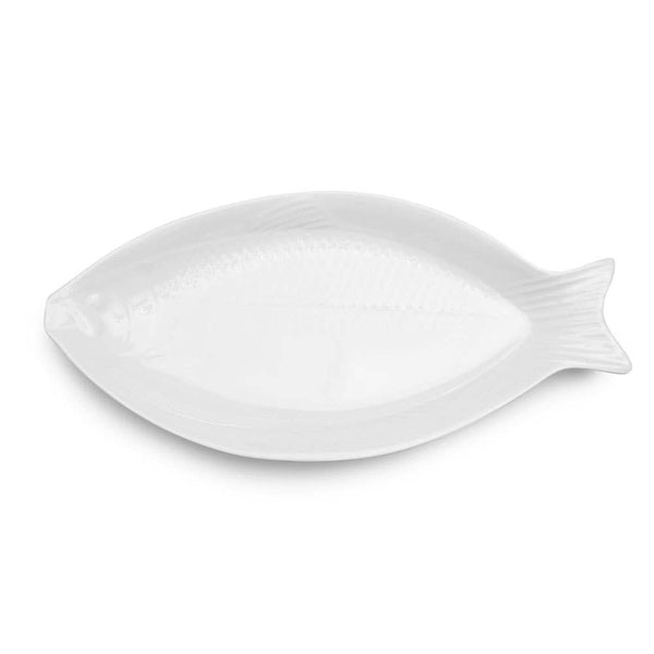White 23" x 11" Fish Serving Platter: 23" x 11"