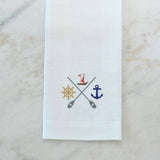 Nautical Crest Linen Towel - New: Navy