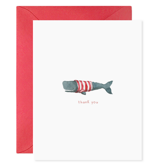 Whale Thanks | Thank You Greeting Card: 4.25 X 5.5 INCHES