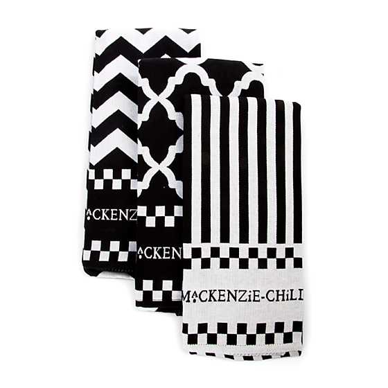 Black & White Zig Zag Dish Towel set