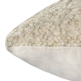 Textured Wool Boucle Decorative Cushion Abstract Distressed: Ivory/Beige