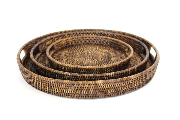 Set  of 3 Round Trays - AB 18.5'/15.5'/11.5' (2.5'H)