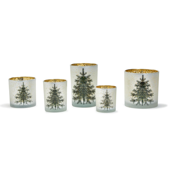 Snowy Forest Metallic Candleholder