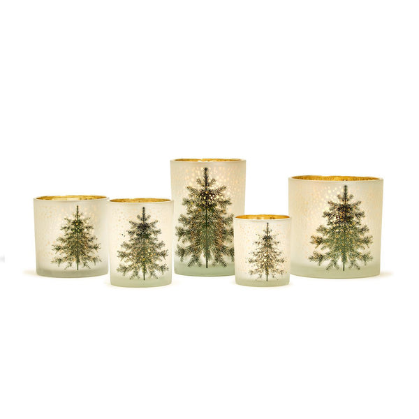 Snowy Forest Metallic Candleholder