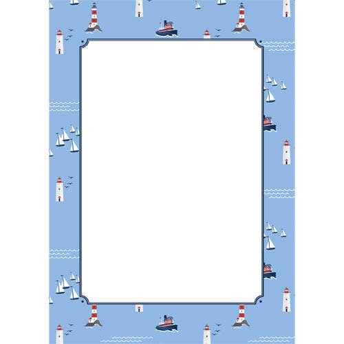 Seaside Toile Notepad