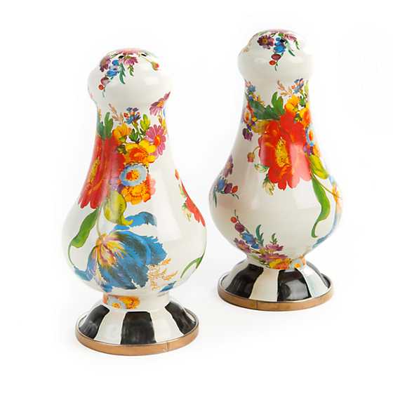 White Flower Market Salt & Pepper Shakers