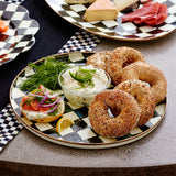 Enamel Check Round Tray