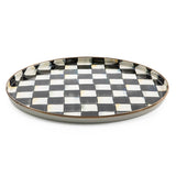 Enamel Check Round Tray