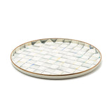 Enamel Check Round Tray