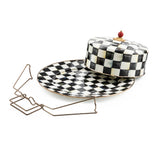 Enamel Check Cake Carrier